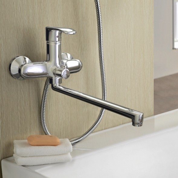 Paini Смеситель для ванны Palermo с длинным изливом без аксессуара, хром (CR)