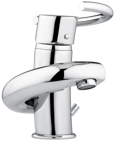 Смеситель Twist с донным клапаном для раковины, цвет матовый хром-хром 6603SC