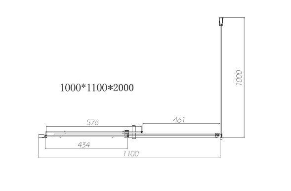 Vincea Душевой уголок Дайс (Dice) VSR-4D1011CL, 1100*1000, хром, стекло прозрачное