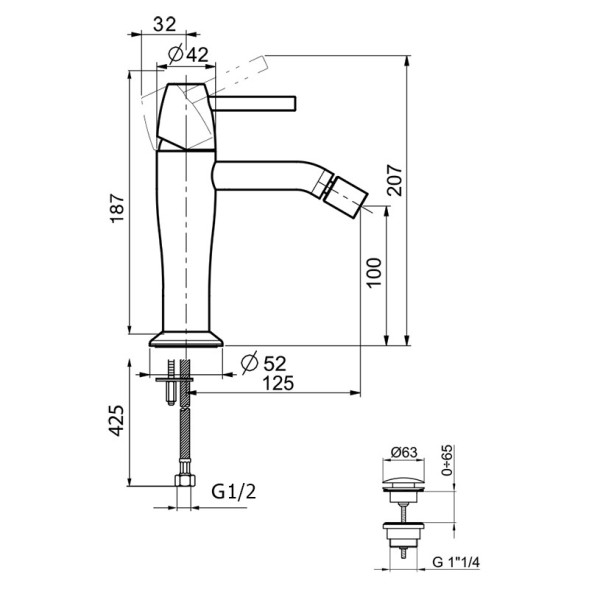 Смеситель для биде Webert Opera Moderna OE840102015, хром