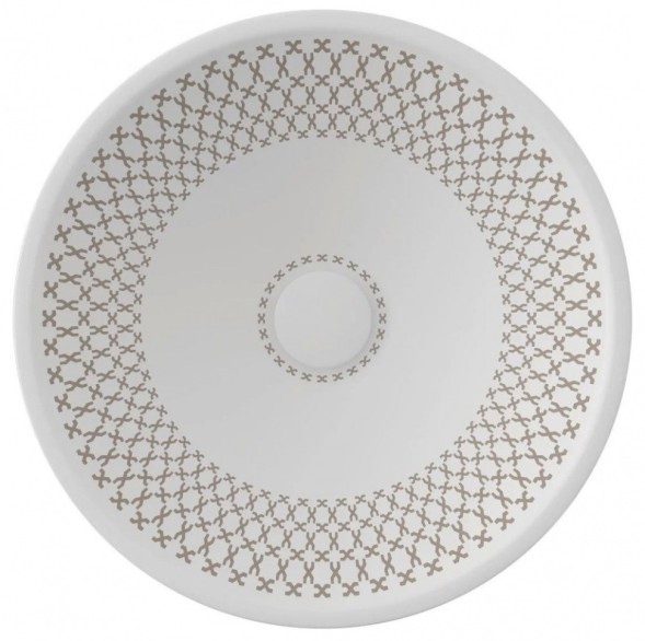 Раковина ISVEA ISVEArte накладная ШГВ 450*450*120 отверстия для смесителя отсутствуют цвет белый/декор Aurora 10SY66045-ARR