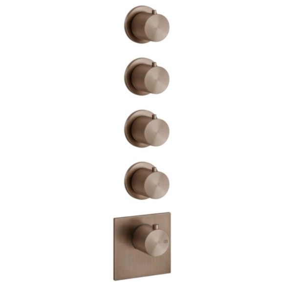 Gessi Смеситель для душа, 316 Bath Shower, на 4 потребителя, цвет медь матовая  54508#708