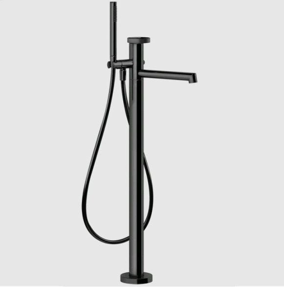 Gessi Смеситель для ванны и душа, Anello, напольный, цвет черный металл  63328#706