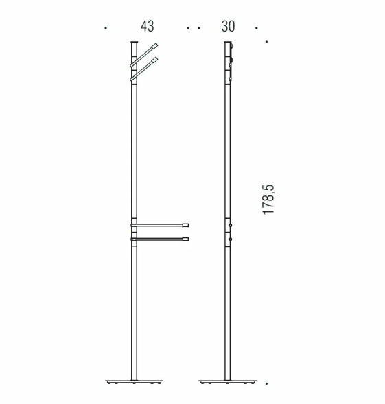 Стойка COLOMBO DESIGN ISOLE B9412N напольная с 2 полотенцедержателями с 2 крючками цвет хром