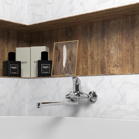 Paini Смеситель для ванны Trento с длинным изливом без аксессуара, хром (CR)