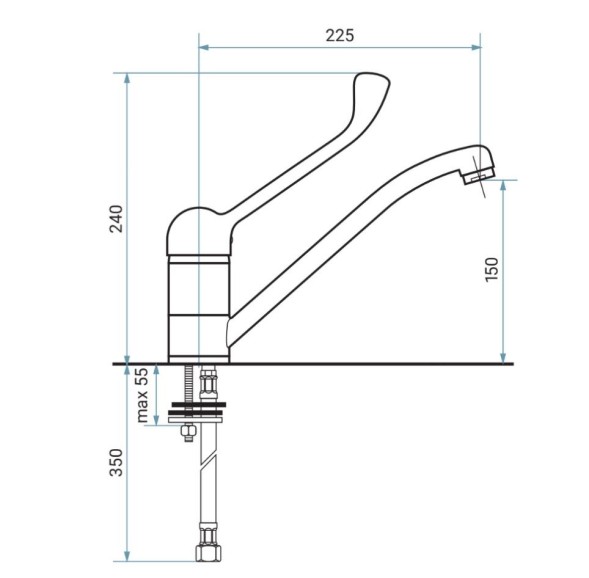 Emmevi Ambra, локтевой смеситель для раковины с поворотным изливом, цвет хром 9007LC/CR