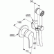 Гигиенический душ KLUDI ZENTA 489980565 со смесителем со встраиваемой частью
