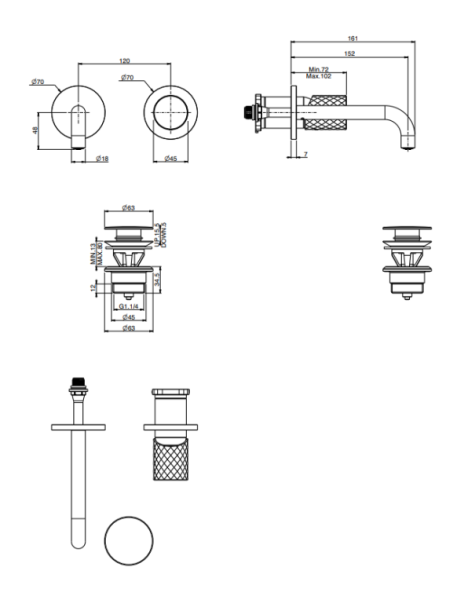 Смеситель для раковины, Fima Carlo Frattini, Spillo Tech, ,X COLLECTION, цвет-золото F3051TWX9XOR