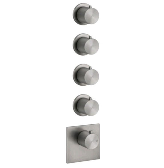 Gessi Смеситель для душа, 316 Bath Shower, на 4 потребителя, цвет Брашиварованная сталь  54508#239