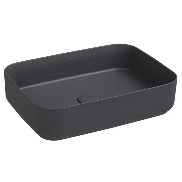 Раковина ISVEA Infinity накладная ШГВ 500*360*120 отверстия для смесителя отсутствуют цвет антрацит матовый 10NF65050-2C
