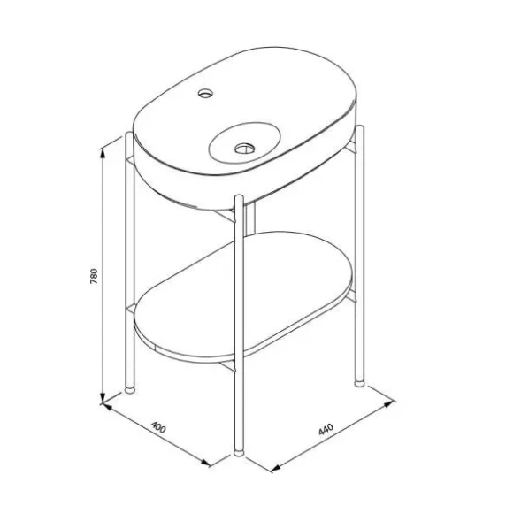 Консоль напольная ISVEA Puno 55 29PN1004055I без раковины цвет черный матовый 29PN1004055I