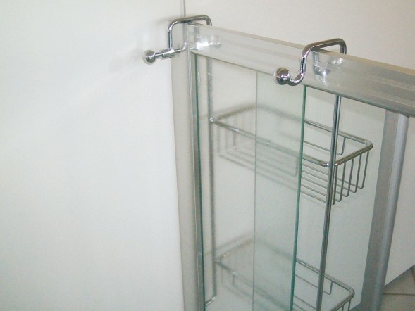 Stil Haus, решётка 2-х уровневая для душевого стекла + крючок, цвет хром