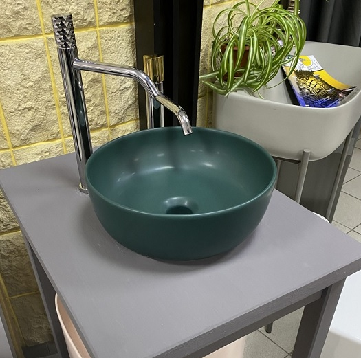 Раковина Scarabeo GLAM накладная без перелива без отверстий цвет зеленый матовый 1808 55