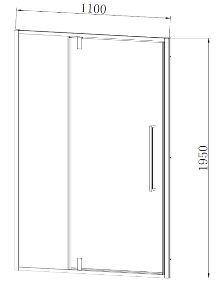 Vincea Душевая дверь Слим-Н (Slim-N) VDP-4SN110CLGM, вороненая сталь, стекло прозрачное
