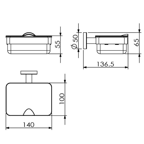 Контейнер LANGBERGER BURANO 11073A подвесной цвет хром