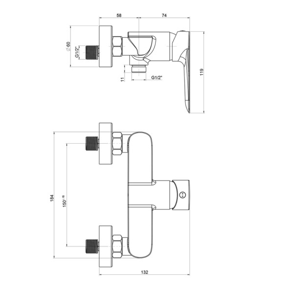 Paini 76CR511 Смеситель для душа Гарда , хром