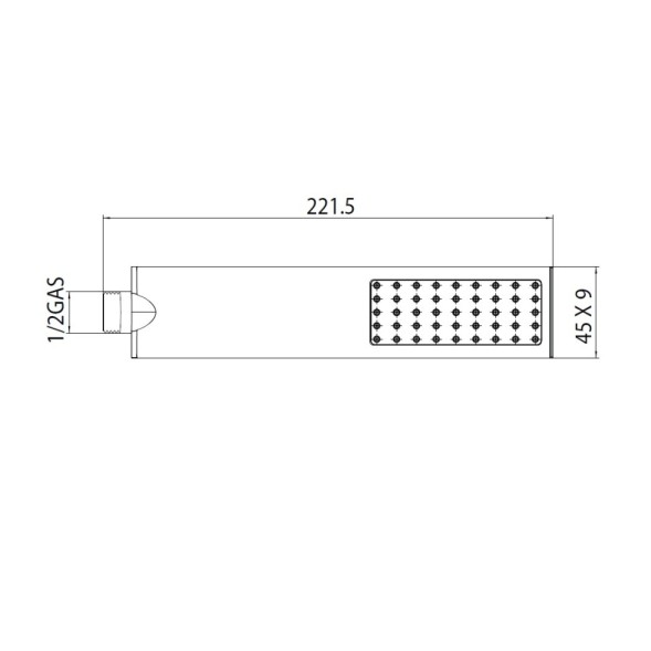 Душевая лейка BOSSINI FLAT ONE B00270.073 с одним видом струи цвет черный матовый