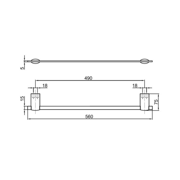 Полотенцедержатель 56 см Webert Aria AI500601015, хром