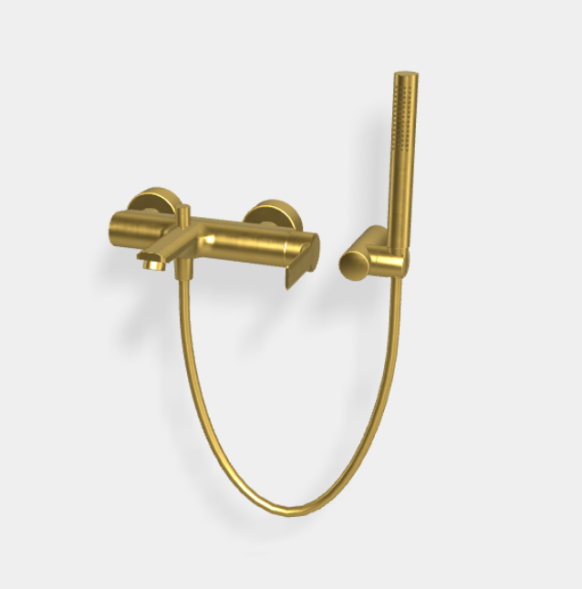 Смеситель для ванны и душа, Fima Carlo Frattini, Mast, цвет-брашированное золото F3134OS