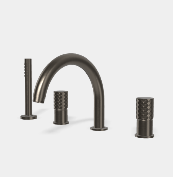 Смеситель для ванны и душа, Fima Carlo Frattini, Spillo Tech, X COLLECTION, цвет-хром черный брашированный F3044TNXCS