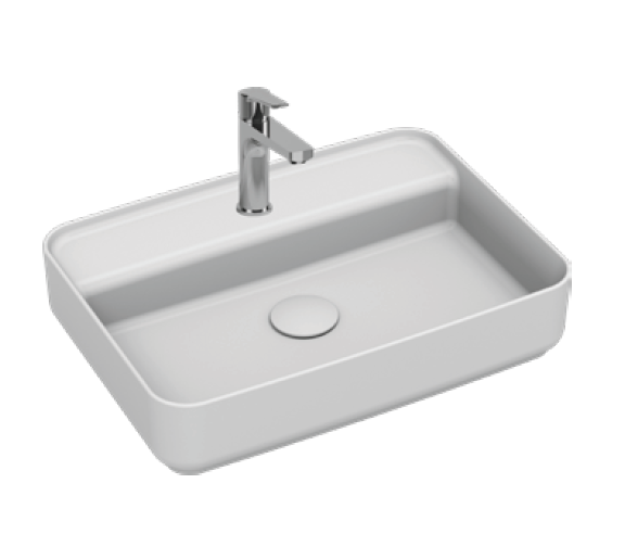 Раковина накладная ISVEA Infinity 55 прямоугольная 55см, с отверстием под смеситель цвет белый матовый 10NF66055-2L