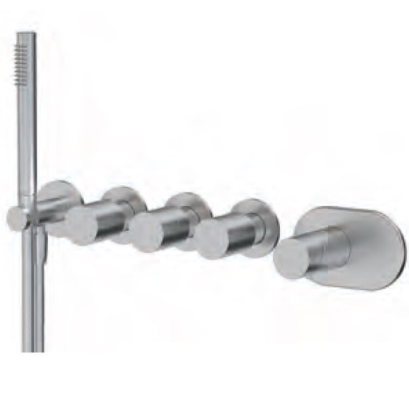 Смеситель для душа, Fima Carlo Frattini, Slide, на 3 потребителя, цвет-Inox F5828X3INOX