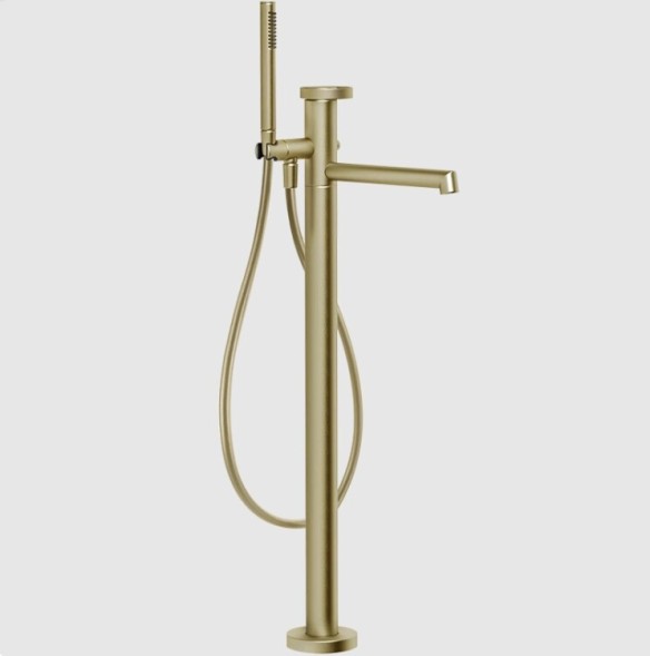 Gessi Смеситель для ванны и душа, Anello, напольный, цвет Латунь матовая  63328#727