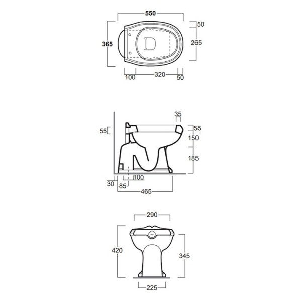 Унитаз SIMAS ARCADE напольный приставной или к бачку с вертикальным сливом цвет белый AR801