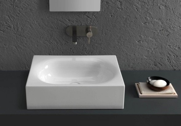 Раковина HATRIA VALLEY Y1GD01 накладная без отверстия без перелива цвет белый