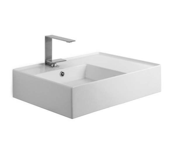 Раковина Scarabeo TEOREMA 2.0 подвесная или накладная с переливом с одним отверстием цвет белый с антибактериальным и грязеотталкивающим покрытием BIOKER 5114 BK