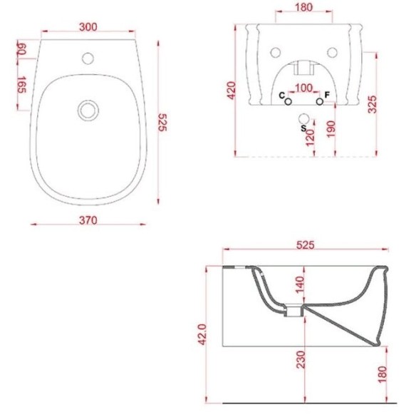 Биде Artceram Atelier подвесной с одним отверстием цвет черный матовый ATB001 17 00