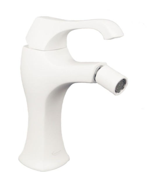 Emmevi Ares, однорычажный смеситель для биде с донным клапаном, цвет белый матовый 76004/BIO
