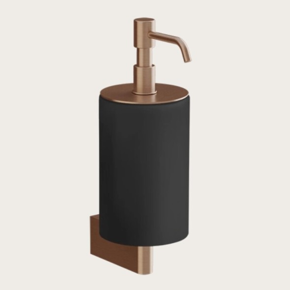 Gessi Дозатор для жидкого мыла, Origini, шгв 75*127*229, цвет дозатора черный брашированный металл#белый  66413#707