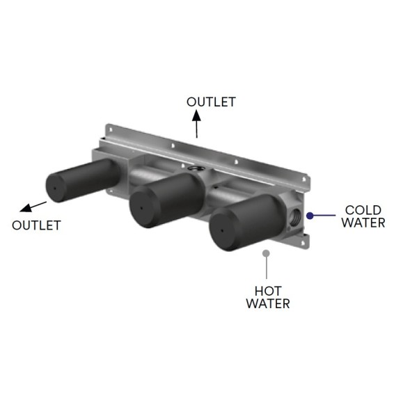 Встраиваемая часть Bossini Nobu INZ211 для смесителей для ванны и душа INZ213, INZ226