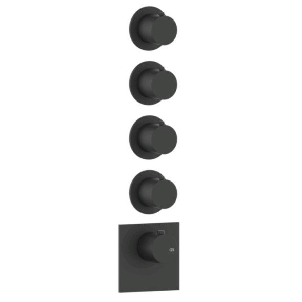 Gessi Смеситель для душа, 316 Bath Shower, на 4 потребителя, цвет черный матовый 54508#299