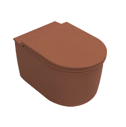 Унитаз ISVEA Fluido Waterfall (водопадный смыв), подвесной ШГВ 360*520*400 цвет терракотовый матовый 10FD02001-2U