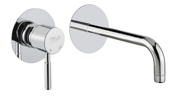 Fiore Xenon, встраиваемый в стену смеситель для раковины с круглым основанием, цвет черный матовый