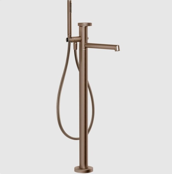 Gessi Смеситель для ванны и душа, Anello, напольный, цвет медь матовая  63328#708