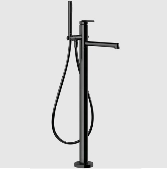Gessi Смеситель для ванны и душа, Ingranaggio, напольный, цвет черный металл  63528#706