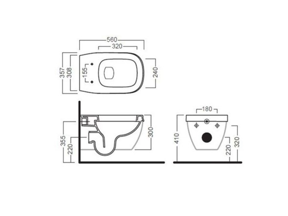 Унитаз HATRIA ABITO YXX601 подвесной цвет белый НАКЛАДКА ОБТЕКАТЕЛЬ ИДЕТ ОТДЕЛЬНО