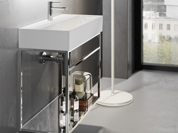 Раковина HATRIA Bahia 13 BH0800465011TS0 подвесная или на тумбу с одним отверстием с переливом цвет белый