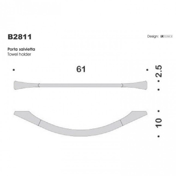 Полотенцедержатель COLOMBO DESIGN LAND B2811 широкий цвет хром