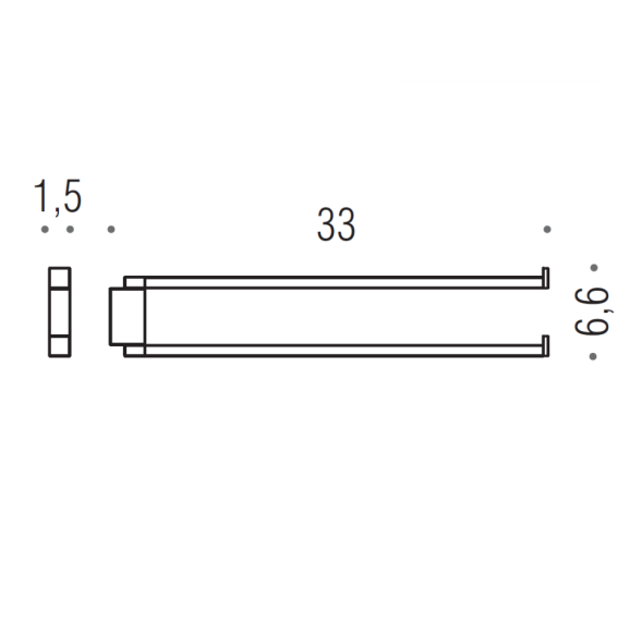 Полотенцедержатель COLOMBO DESIGN MINI Q B5012.NM двойной цвет черный матовый