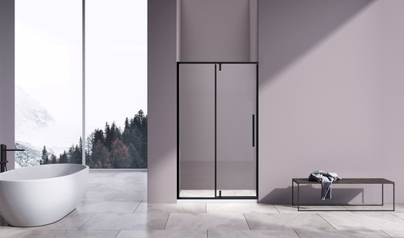 Vincea Душевая дверь Слим-Н (Slim-N) VDP-4SN100CLB, черный матовый, стекло прозрачное