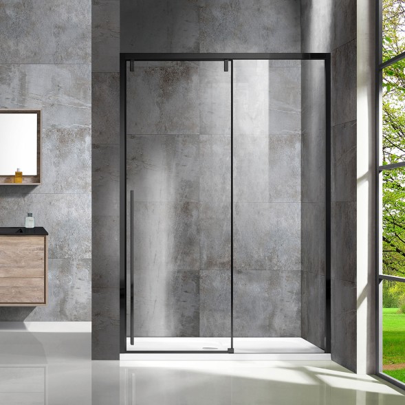 Vincea Душевая дверь Лугано (Lugano) VDS-1L140CLB-1, 1400, черный, стекло прозрачное