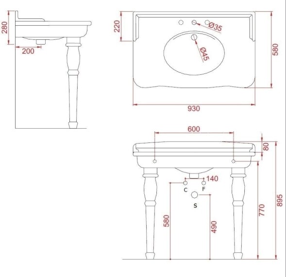 Ножки Artceram Hermitage для раковины (2 шт.) керамика цвет белый  HEC003 01 00