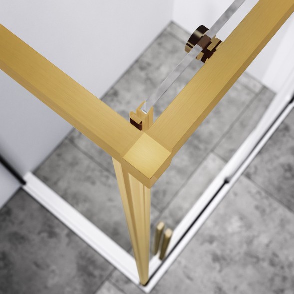 Vincea Душевой уголок Slim-N VSR-4SN9012CLG, 1200*900, брашированное золото, стекло прозрачное