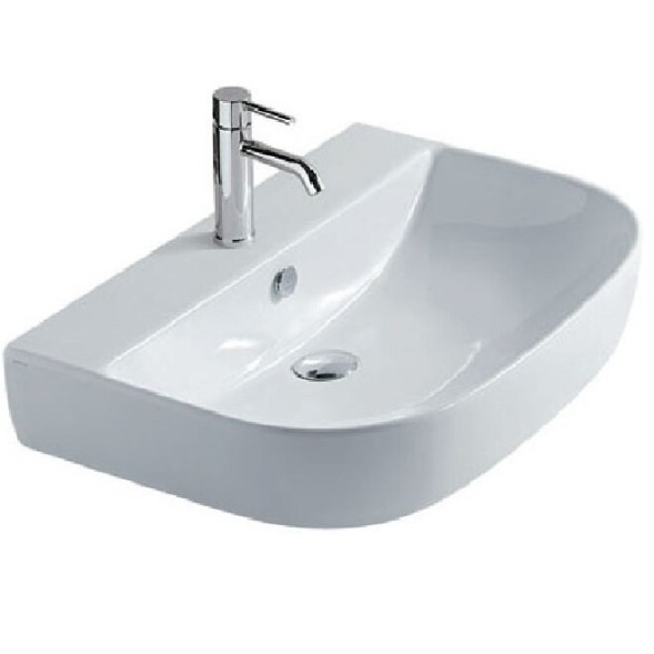 Раковина GALASSIA M2 5209 подвесная с тремя отверстиями с переливом цвет белый глянцевый