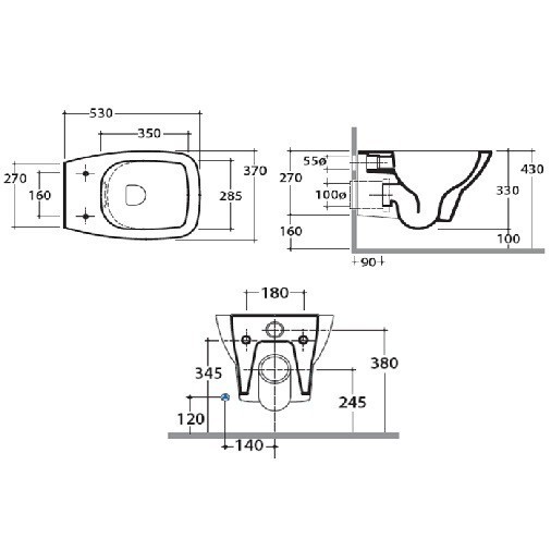 Унитаз GLOBO DAILY подвесной цвет белый DAS03BI