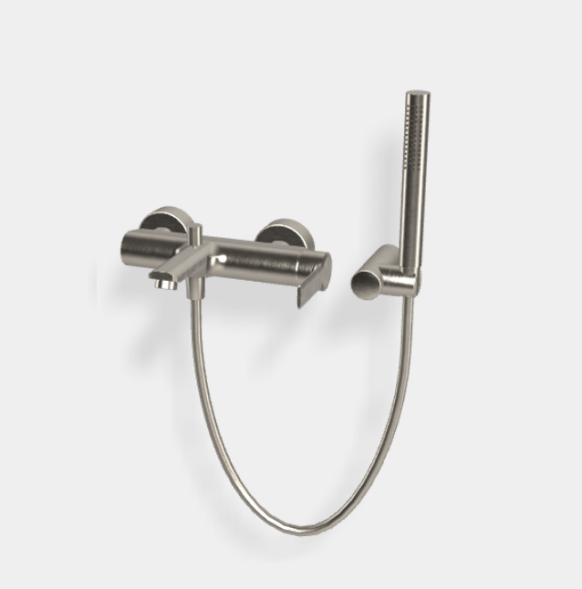 Смеситель для ванны и душа, Fima Carlo Frattini, Mast, цвет-брашированный никель F3134SN